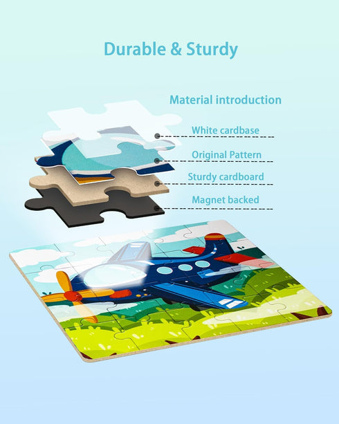 Magnetic Puzzles for Kids 2-4, Travel Puzzles Games for Kids Ages 3-5, Jigsaw Puzzle Book Activities Toy for Kids Boys Girls Ages 3 4 5 in Car, Le...