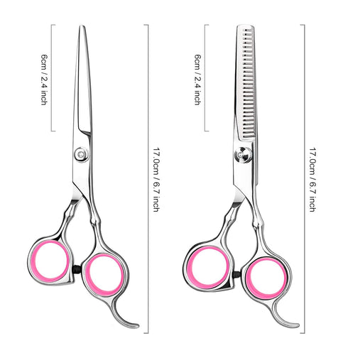 Professional Home Hair Cutting Kit - Quality Home Haircutting Scissors Barber/Salon/Home Thinning Shears Kit with Comb and Case for Men and Women ...