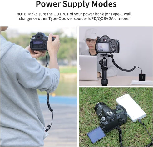 King Ma LP-E6 Dummy Battery Decoded LP-E6 Battery Replacement with Type-C Spring Power Adapter Cable for Canon EOS 5D4 80D 5D2 5D3 70D 60D 6D 7D2 ...