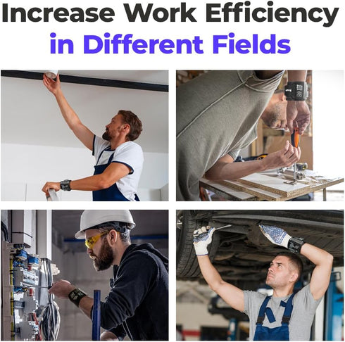 Magpie Magnetic Wristband - 10 Extremely Powerful Magnets for Holding Screws, Nails and Drill Bits, Made of Enhanced Nylon for Lightweight and Dur...