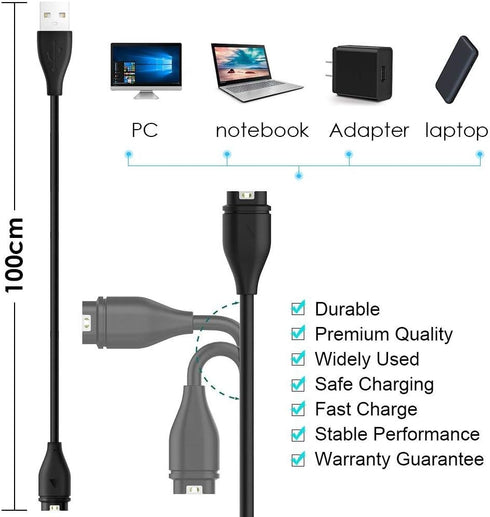 E ECSEM Compatible for Garmin Vivoactive 3 Vivoactive 4 4S Vivoactive 5 Charger Replacement USB Data Charging Clip for Vivoactive 3 GPS Smartwatch...