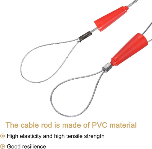 MECCANIXITY Cable Puller 5 Pcs Fish Tape Fastener Tool 230mm x 1.2mm Wire Fish Tape Cable Puller Red for Professional Electrical Installations Wir...