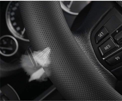KAFEEK Car Steering Wheel Cover Men,Universal 15 inch, Microfiber Leather Carbon Fiber Black Steering Wheel Accessories, Anti-Slip, Odorless, Brea...