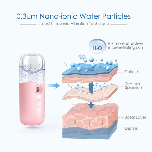 GIVERARE Nano Facial Steamer, Handy Mini Mister, USB Rechargeable Mist Sprayer, 30ml Visual Water Tank Moisturizing&Hydrating for Face, Daily Make...