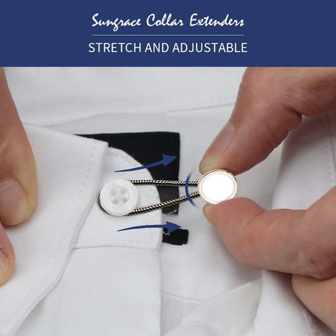 Metal Collar and Buttons Extenders for Shirt Dress Trouser Coat (12 Pack)...