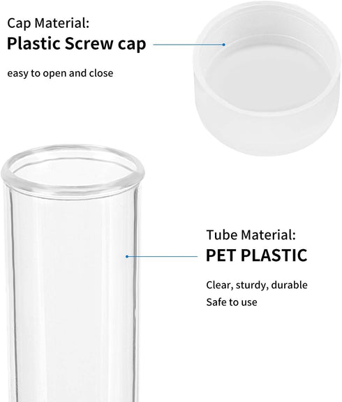 PH PandaHall 100pcs Clear Plastic Tube Bead Containers, Transparent Plastic Small Empty Storage Tubes Bead Container Set Organizers Boxes with Lid...