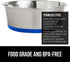 Gorilla Grip Stainless Steel Metal Dog Bowl Set of 2, Rubber Base, Heavy Duty Feeding Dishes, Food Grade BPA Free, Less Sliding, Quiet Pet Bowls f...