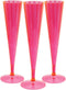 Party Essentials 20 Count Hard Plastic Twopiece 5 oz Champagne Flutes, Neon Pink...