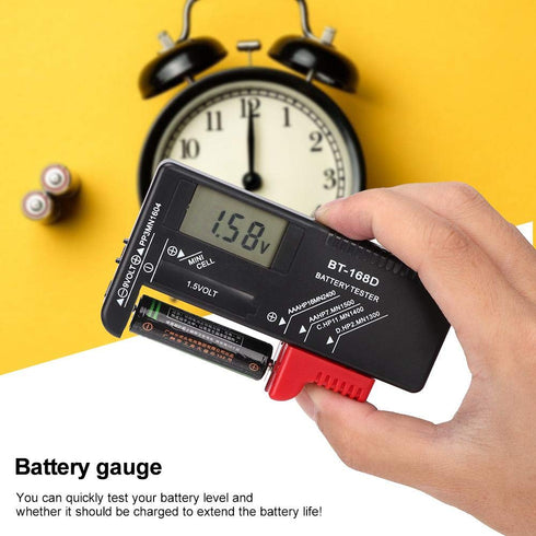 Battery Tester, Model BT-168D Battery Checker for AAA C D 9V 1.5V Button Cell Batteries...