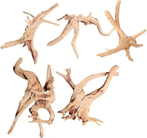 Aquarium Driftwood Natural Trunk Driftwood Assorted Branches 3.9-5.9" Assorted Trunk Terrarium Ornament(5 Pcs)...