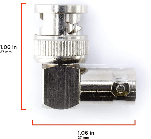 THE CIMPLE CO BNC Elbow Male Female Adapter, 90 Degree Angle, 4 Pack, UL Listed...