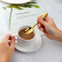 Coffee Spoon Stainless Steel Small Espresso Spoons Gold, BUY&USE 5-Inch Teaspoon Hammered Surface Dinnerware Set of 12...