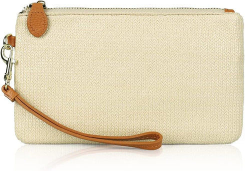 befen Women's Genuine Italian Leather Wristlet Clutch Wallet Purse, Gold Zipper...