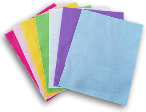 Craft Felt Sheets Bundle - Pink, Yellow, Green, Purple, White, Blue - 7 Ct - Assorted...