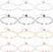 1 Box 12Pcs 4 Colors Slider Bracelet Chain Adjustable Slider Bracelets Bead Ends Chains with Rhinestone Brass Slider Bracelet findings for jewelry...