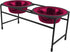 Platinum Pets Double Diner Feeder with Stainless Steel Cat Bowls, 6 oz, Raspberry...