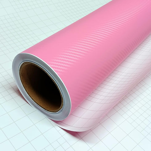 DIYAH 3D Pink Carbon Fiber Film Twill Weave Vinyl Sheet Roll Wrap DIY Decals 12" X 60" (1FT X 5FT)...