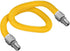 Gas Connector Kit 48 inch Yellow Coated Stainless Steel, 5/8” OD Flexible Gas Hose Connector for Gas Range, Furnace, Stove, 3/8” MIP x 3/8” MIP St...