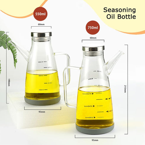 Oil Dispenser for Kitchen?25OZ Oil Bottles Cooking Oil Dispenser with Drip Free Spout and Non Slip Bottom Fits in Home,Kitchen,Barbecue,Party (750...