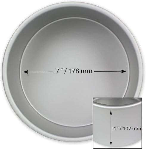 PME Professional Aluminum Baking Pan Round 7 x 4...