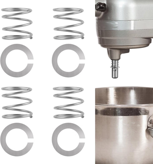 4pcs Stand Mixer Spring and 4pcs Washer Compatible with Stand Mixer, Stainless Steel Stand Mixer Accessories Parts Replacement Kit, Easy to Instal...