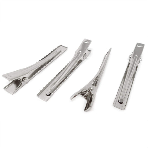 Honbay 50PCS Silver Tone Single Prong Metal Alligator Hair Clip Flat Top with Teeth for Arts & Crafts Projects, Dry Hanging Clothing, Office Paper...