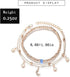 Boho Three Layered Beaded Ankle Bracelets Gold Moon Summer Beach Anklet Chain for Women...