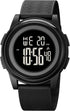 Ultra-Thin Minimalist Sports Waterproof Digital Watches Men with Wide-Angle Display Rubber Strap Wrist Watch for Men Black...