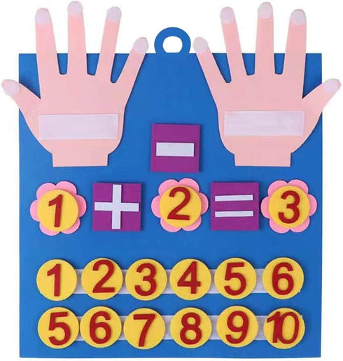 Felt Board Finger Numbers Counting Toy, Number Counting Toy for Kids, Children Teaching Aids Children Early Education Toys Felt Hand Number Math T...