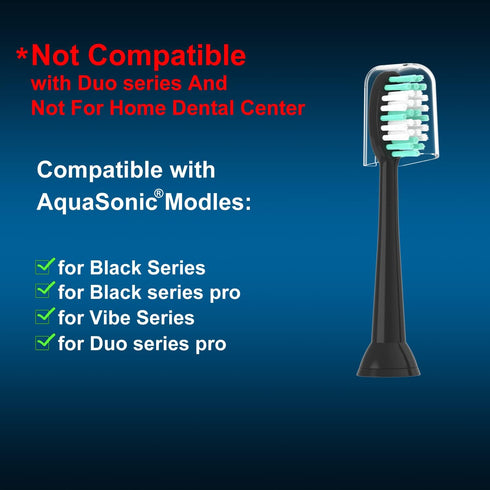 Replacement Toothbrush Heads 10 Pack for AquaSonic Black Series for Vibe Series Black Series pro, and for Duo Series pro Electric Toothbrush,Balck...