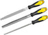 Metal File Set, 3 Pieces 8 Inch Carbon Steel Hardened Alloy Strength Steel includes Flat/Half-Round/Round for Metal, Wood, Plastic Work Tools...