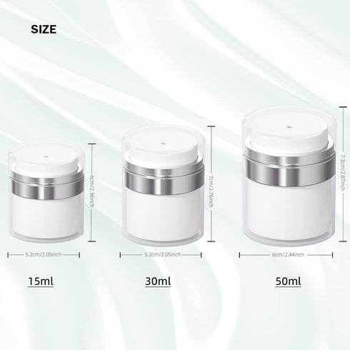 Airless Pump Jar,Cream Jar Vacuum Bottle, Empty Refillable Cosmetic Air Pump Jars Bottles, Portable Airless Lotion Sample Container Pot, Leak-Proo...