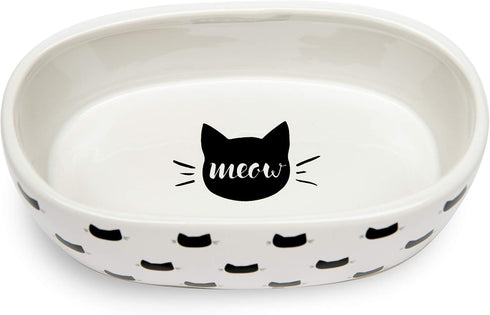 Park Life Designs 5.25" Oval Cat Dish (Monty (White))...