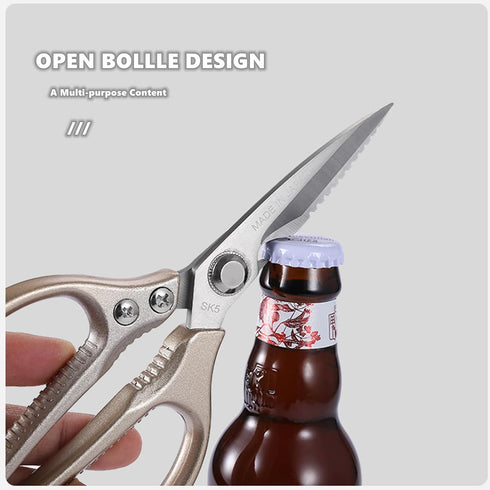 Kitchen Scissors Stainless Steel Multi Function Food Shears with Nutcracker Bottle Opener Ultra Sharp Utility Kitchen Scissor with Fish Scale Scra...