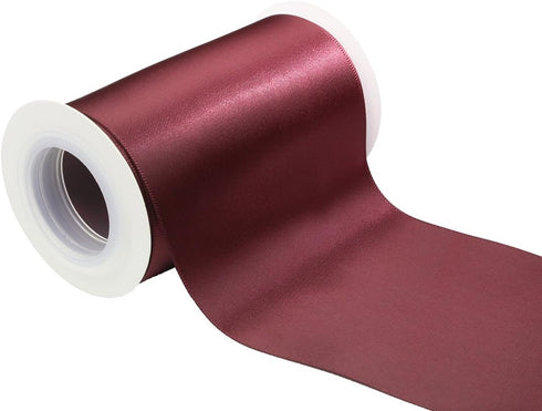 Ribbonitlux 4" Wide Double Face Satin Ribbon 5 Yards (277-Burgundy), Set for Grand Opening Ceremonies, Ribbon Cutting, Chair Sashes, Wedding and C...