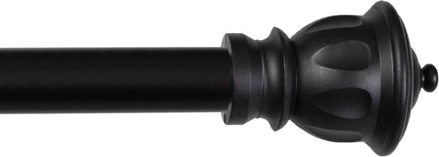 Kenney Kiera Crown Window Curtain Rod, Adjustable Curtain Rod for Windows 28 to 48 Inches, Extendable Curtain Rod Set, Matte Black Curtain Rod...