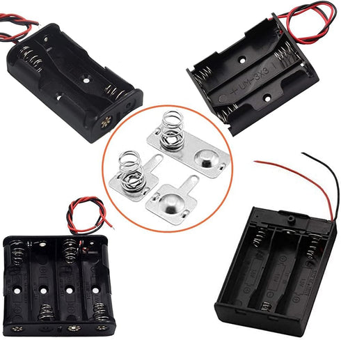 10Pairs Battery Springs AA Battery Negative to Positive Conversion Spring Contact Nickle Plated 12x12mm and 12x26.5mm...