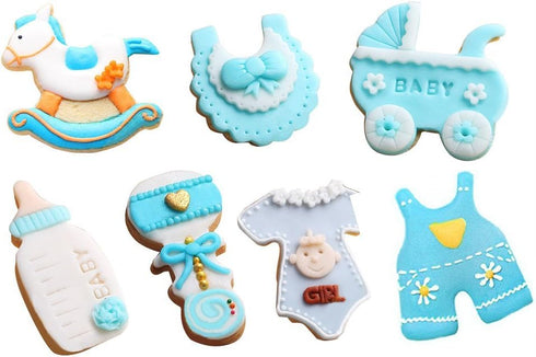 Baby Shower Theme Buggy Rocking Horse Bottle Cookie Cutter (7 Piece Set)...