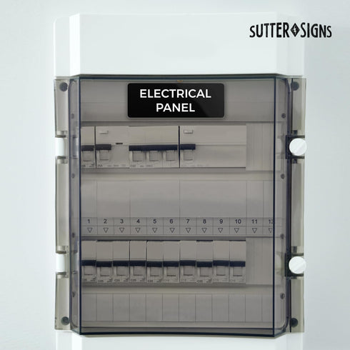 Electrical Panel Sign, Durable ABS Plastic with Full Adhesive Backing, Sign for Door or Wall, 2x6"...