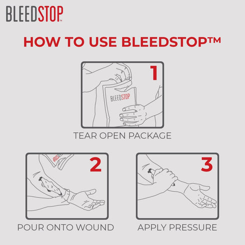 BleedStop™ First Aid Powder for Blood Clotting, Trauma Kit, Blood Thinner Patients, Camping Safety, and Survival Equipment for Moderate to Severe ...