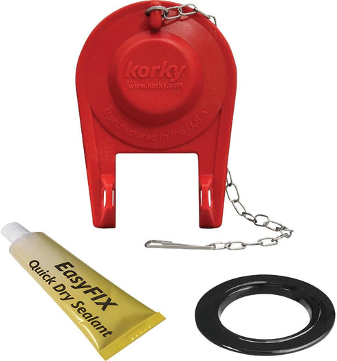 Korky 2003MP Flush Valve Repair Kit with Standard 2 Inch Universal Adjustable Flapper- Long Lasting Rubber- Easy to Install- Made in USA...