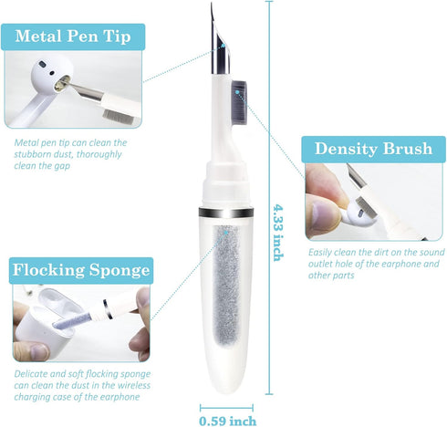 2022 New Cleaner Kit for Airpods Pro and 1/2 Multifunction Cleaning Pen with Soft Brush for Bluetooth Earphones Case (White1.0)......