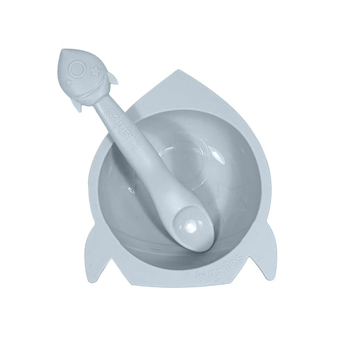 SILIBOWL + Spoon Set by Kushies Cute Silicone Bowl with Suction and Spoon Set for Babies, Toddlers and Kids, Non Slip, Dishwasher, Microwave, Free...