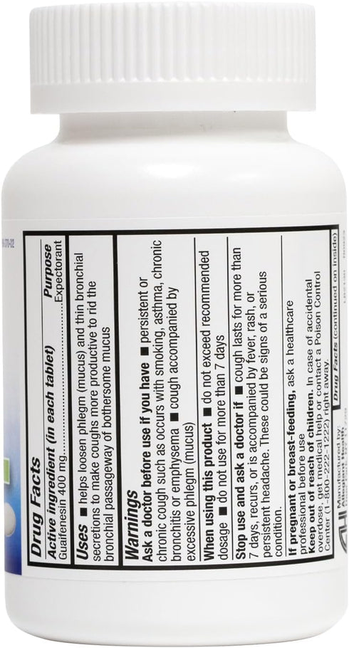 HealthA2Z® Mucus Relief | Guaifenesin 400mg | Immediate Release | Expectorant (150 Counts)...