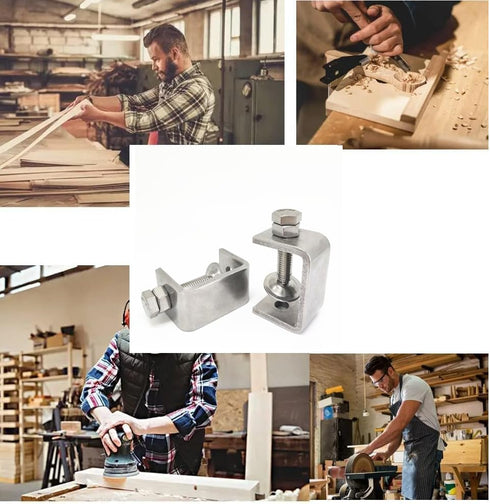 0-25Mm Mini Stainless Steel C Clamps for Mounting, 4Pcs Heavy Duty Woodworking U Clamp Set Tiger Clamp Tools with Stable Wide Jaw Opening & Protec...