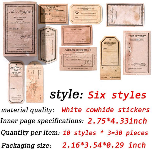 180pcs Vintage Scrapbook Paper Stickers Label Stickers Set, Matchbox Sticker Pack for Junk Journaling Supplies Scrapbook Stickers for DIY Arts Cra...