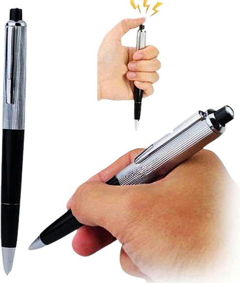 Silver Shock Pen, Interesting Surprising Prank Items, Lightweight Shocking Practical Joke Toys for Outdoor Novelty and Gag Games...