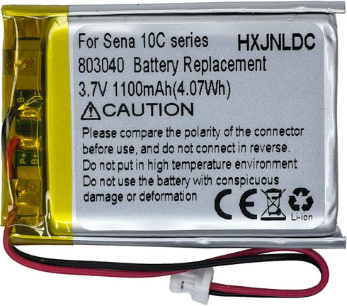 803040 3.7v 1100mAh Lithium ion Battery Replacement for Sena 10C and Sena 10C pro Motorcycle Bluetooth Camera Bluetooth Headset and DIY 3.7-5V Ele...