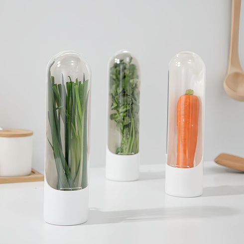 1PCS Herb Saver Refrigerator Vegetable Preservation Bottle Herb Storage Container Clear Herb Container for Kitchen Fresh Keeper Cilantro Mint Aspa...