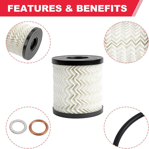 Engine Oil Filter Fits for BMW Mini Cooper Cooper Clubman Countryman Paceman - R55 R56 R57 R58 R59 R60 R61 Replaces# 11427622446 (2 Pcs)...